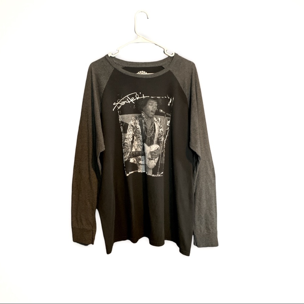 AUTHENTIC HENDRIX LONG SLEEVED T-SHIRT BLACK SHIRT W/ GRAY SLEEVES WOMEN PLUS XL
